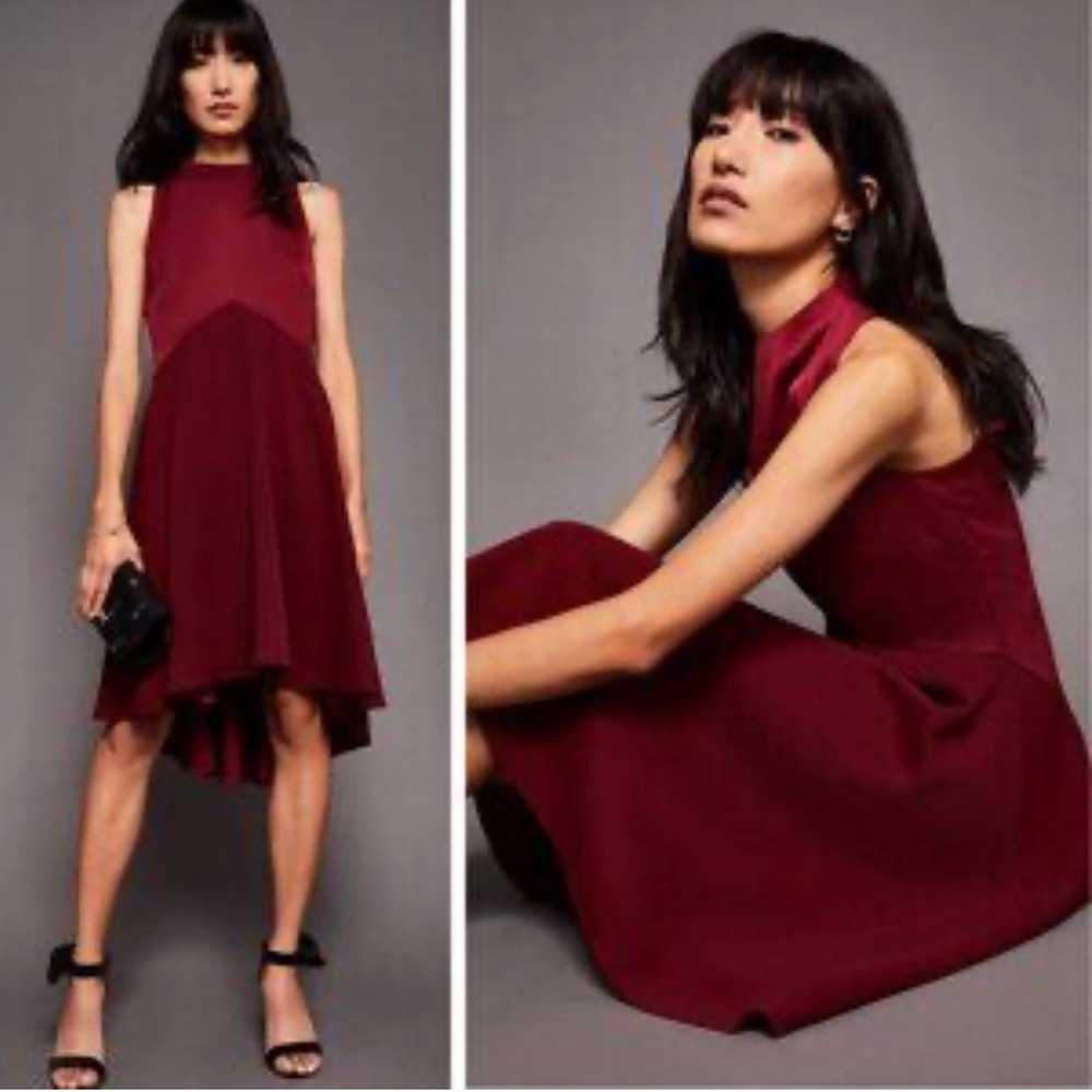 Ted Baker Deep Red Sleeveless Midi Dress